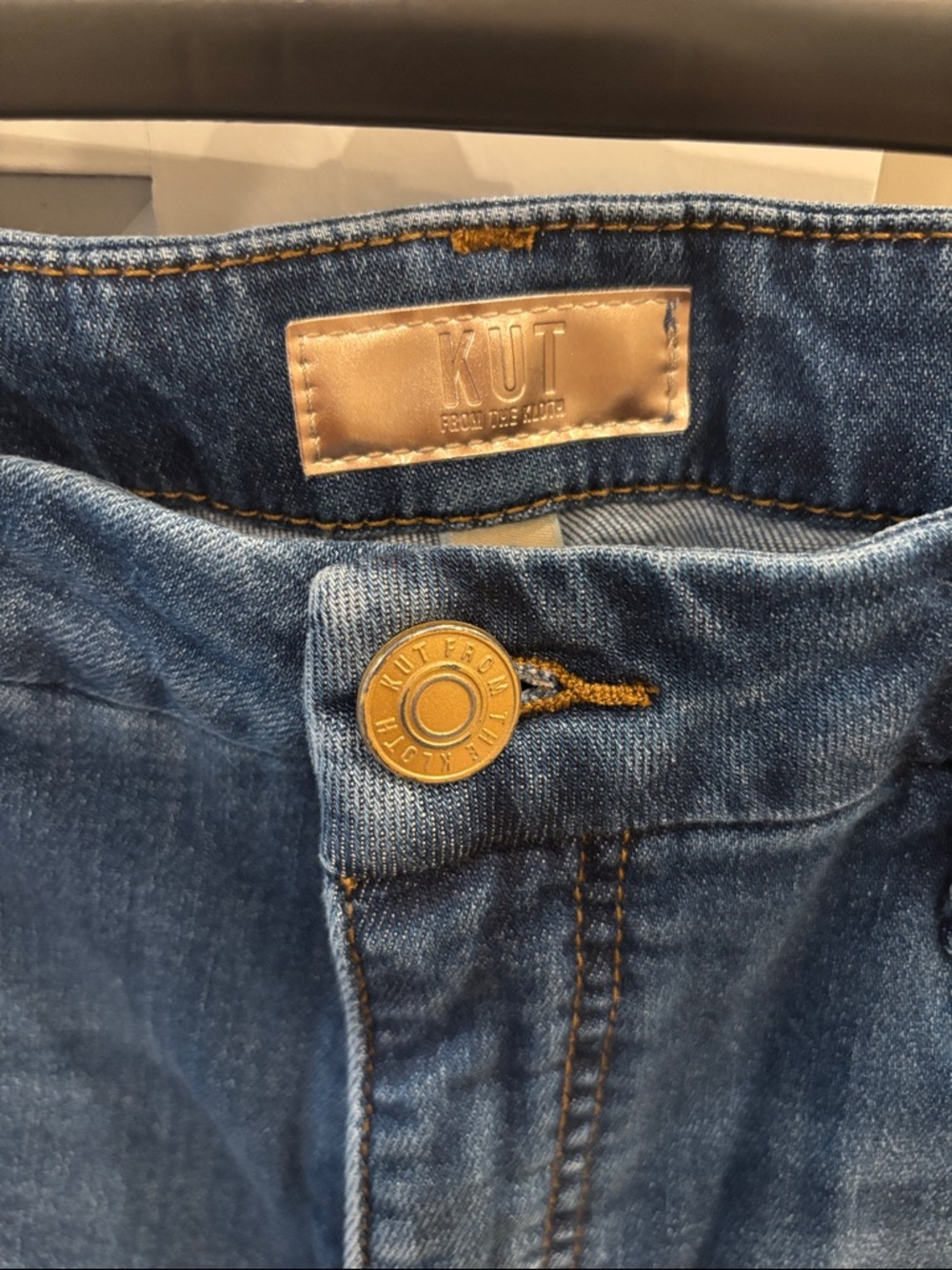 Kut from the Kloth size 10 high waisted Meg raw denim jeans - Picture 2 of 3